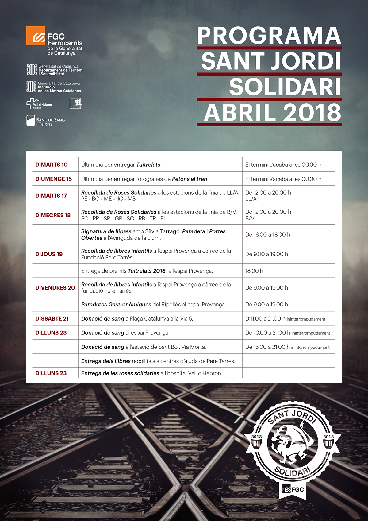Programa abril 2018 Sant Jordi FGC