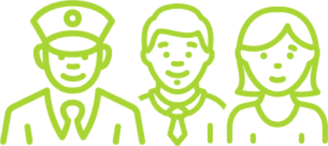 Dibuix vert de 3 persones