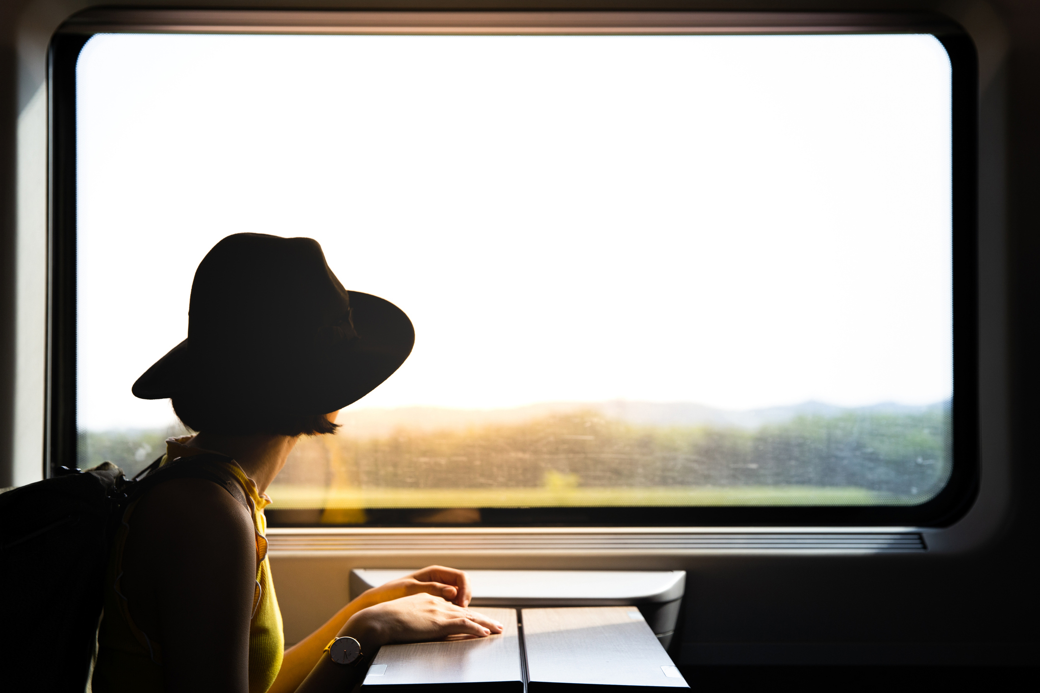 Noia viatjant en un tren dels Ferrocarrils de la Generalitat de Catalunya