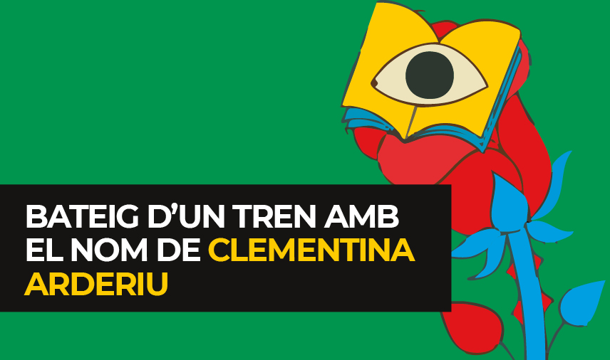 Bateig d'un tren en homenatge a la poetessa Clementina Arderiu